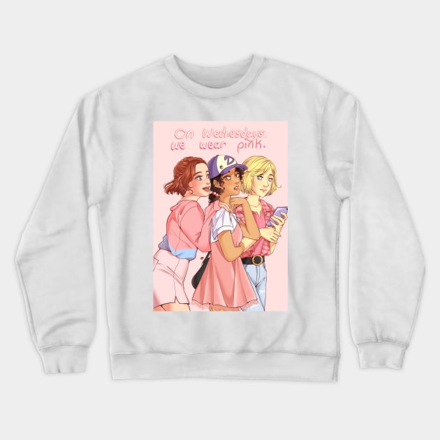 On wednesdays we wear pink Crewneck Sweatshirt by Monicherrie